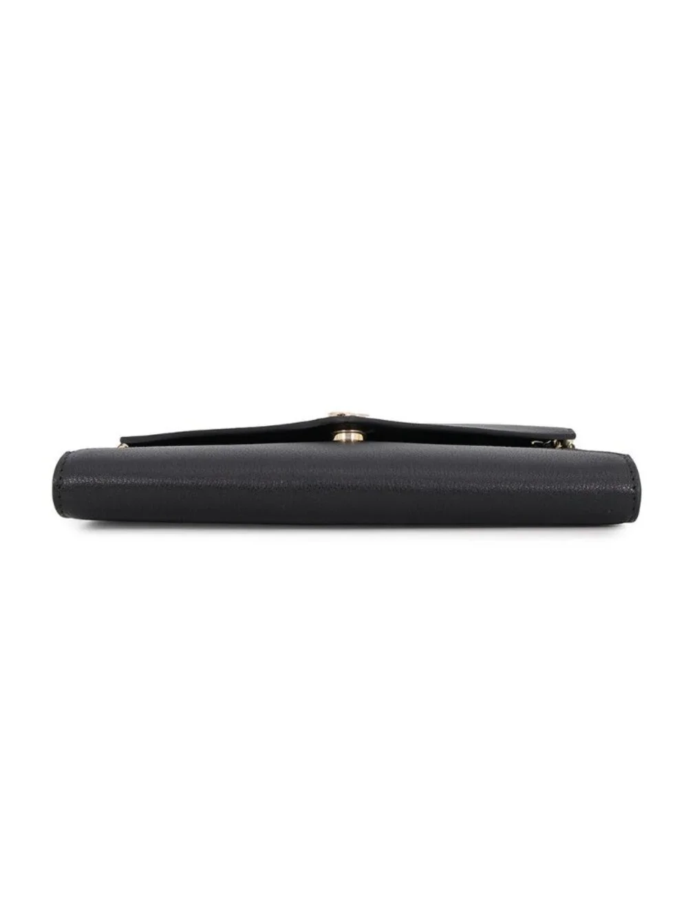 Chanel Chain Shoulder Bag Strap Clutch CC Logo Grained Goat Skin Black